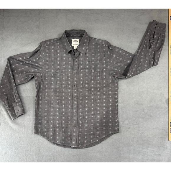 Blake Shelton X Lands End Other - Blake Shelton x Lands End Mens Gray Geometric Pattern Long Sleeve Button Down‎ M